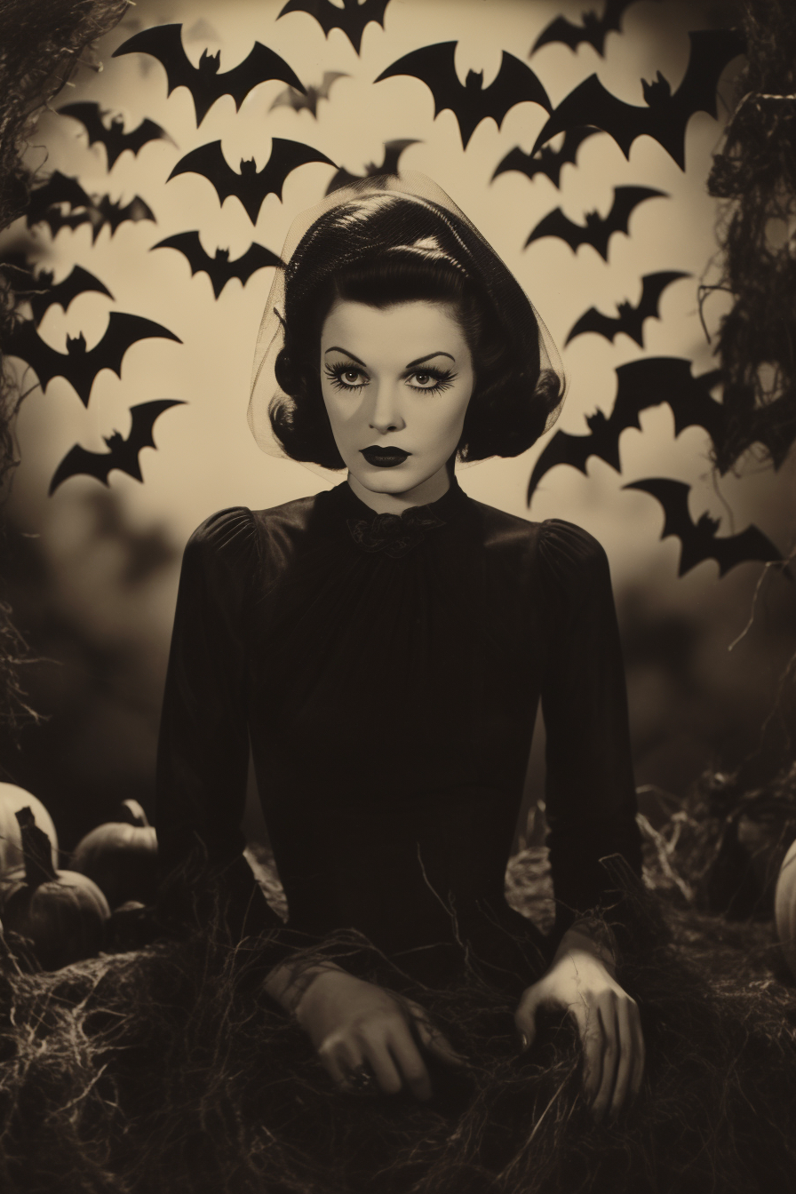Black and white bats print