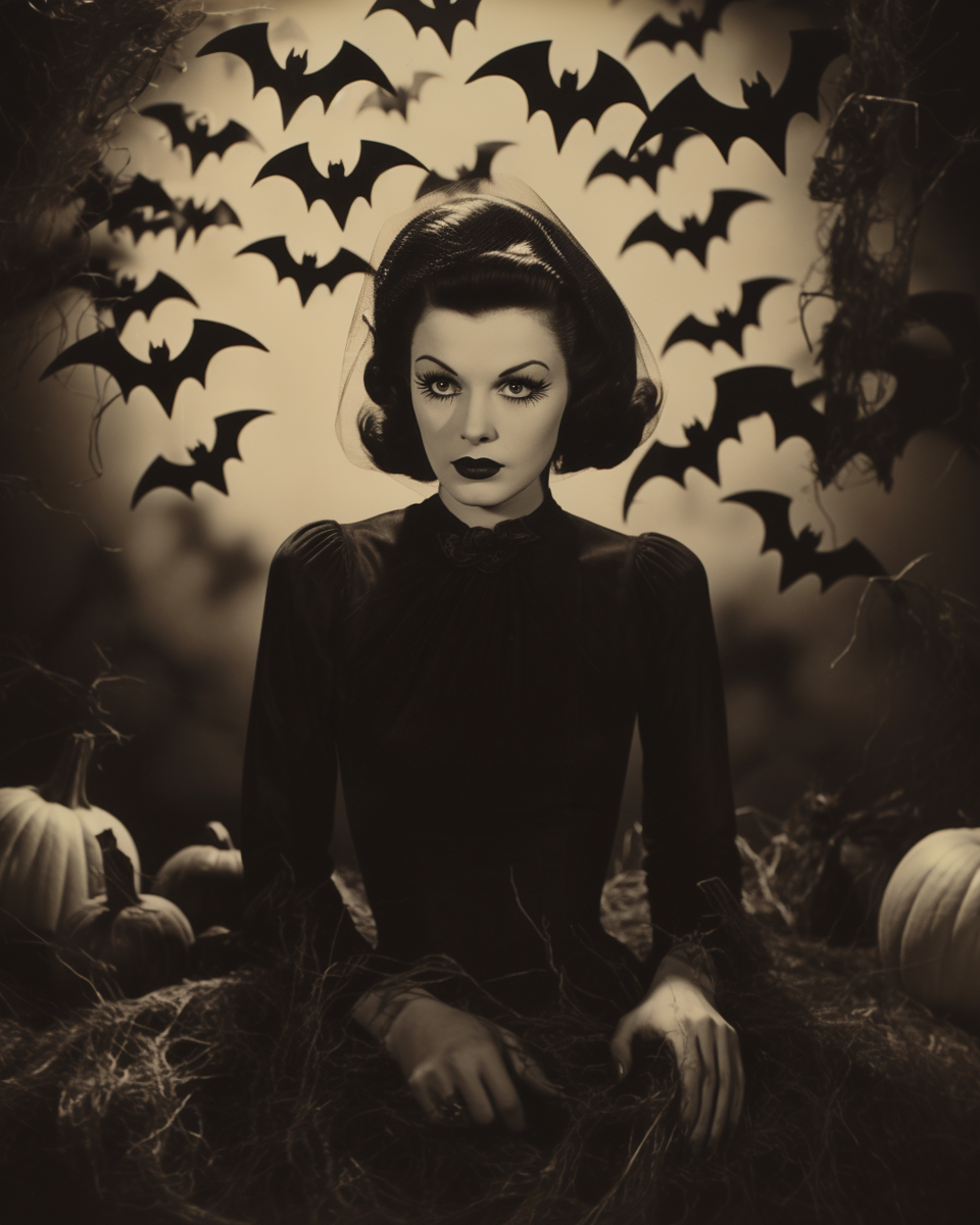 Black and white bats print