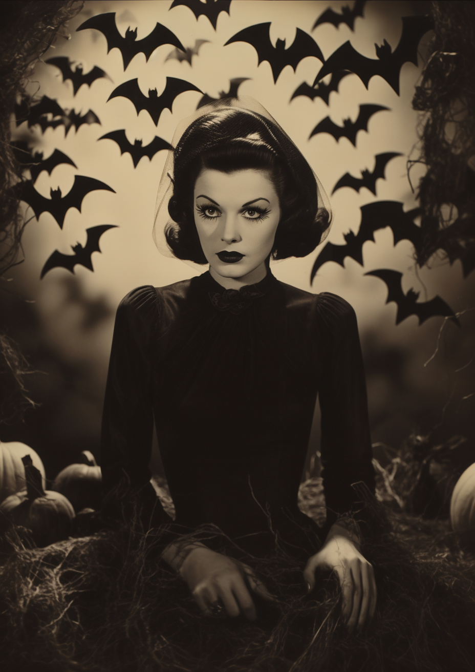 Black and white bats print