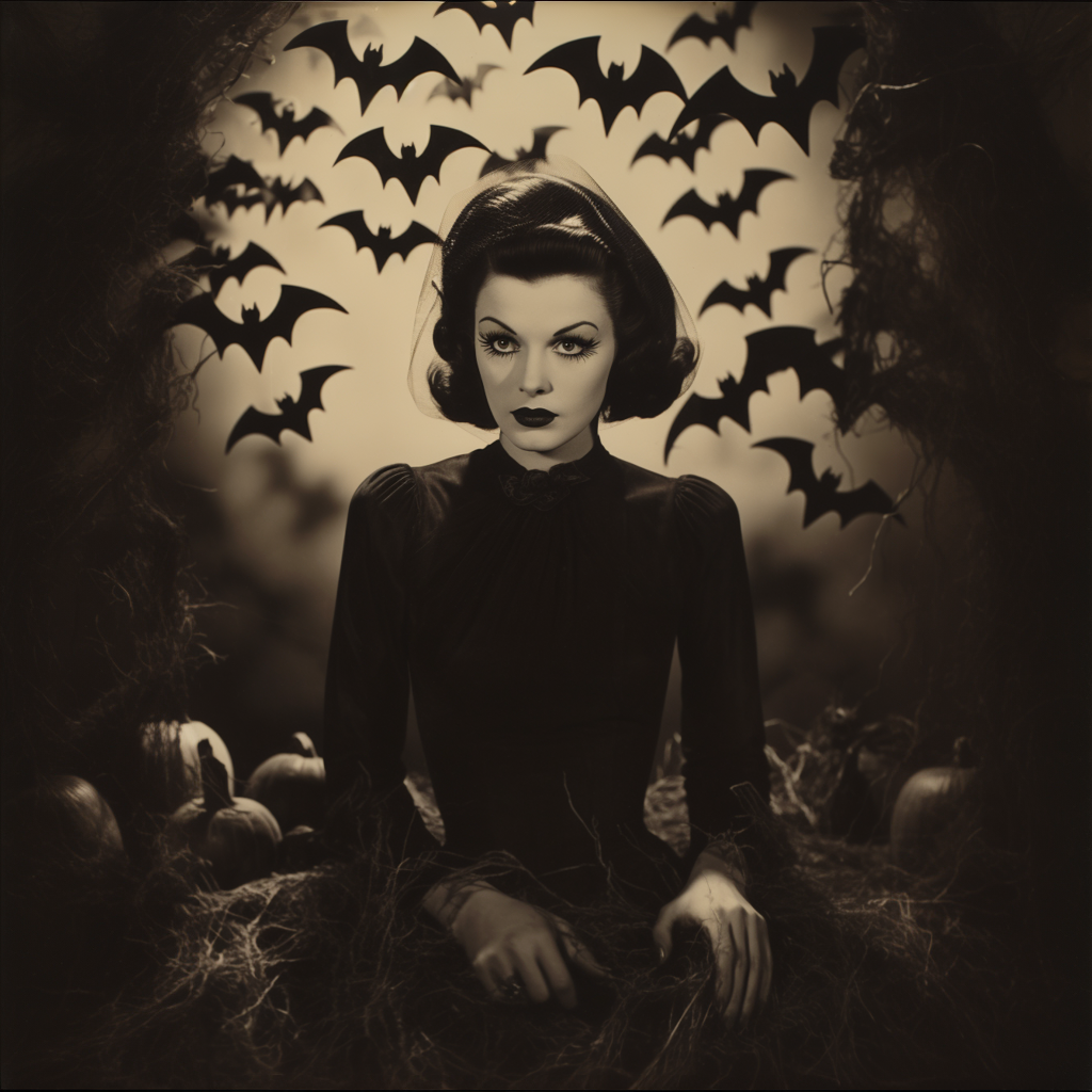 Black and white bats print