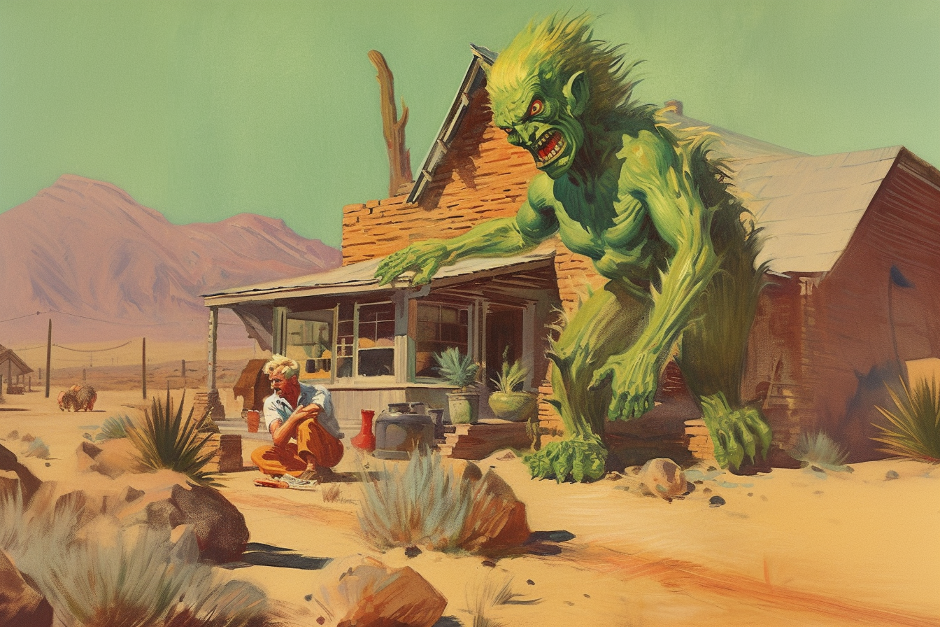 Cactus man print