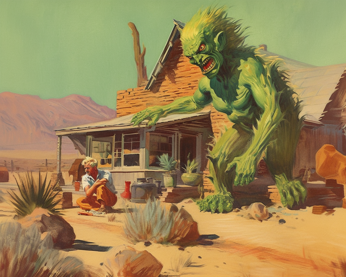 Cactus man print