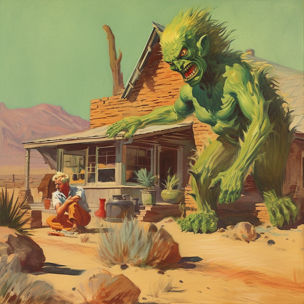 Cactus man print