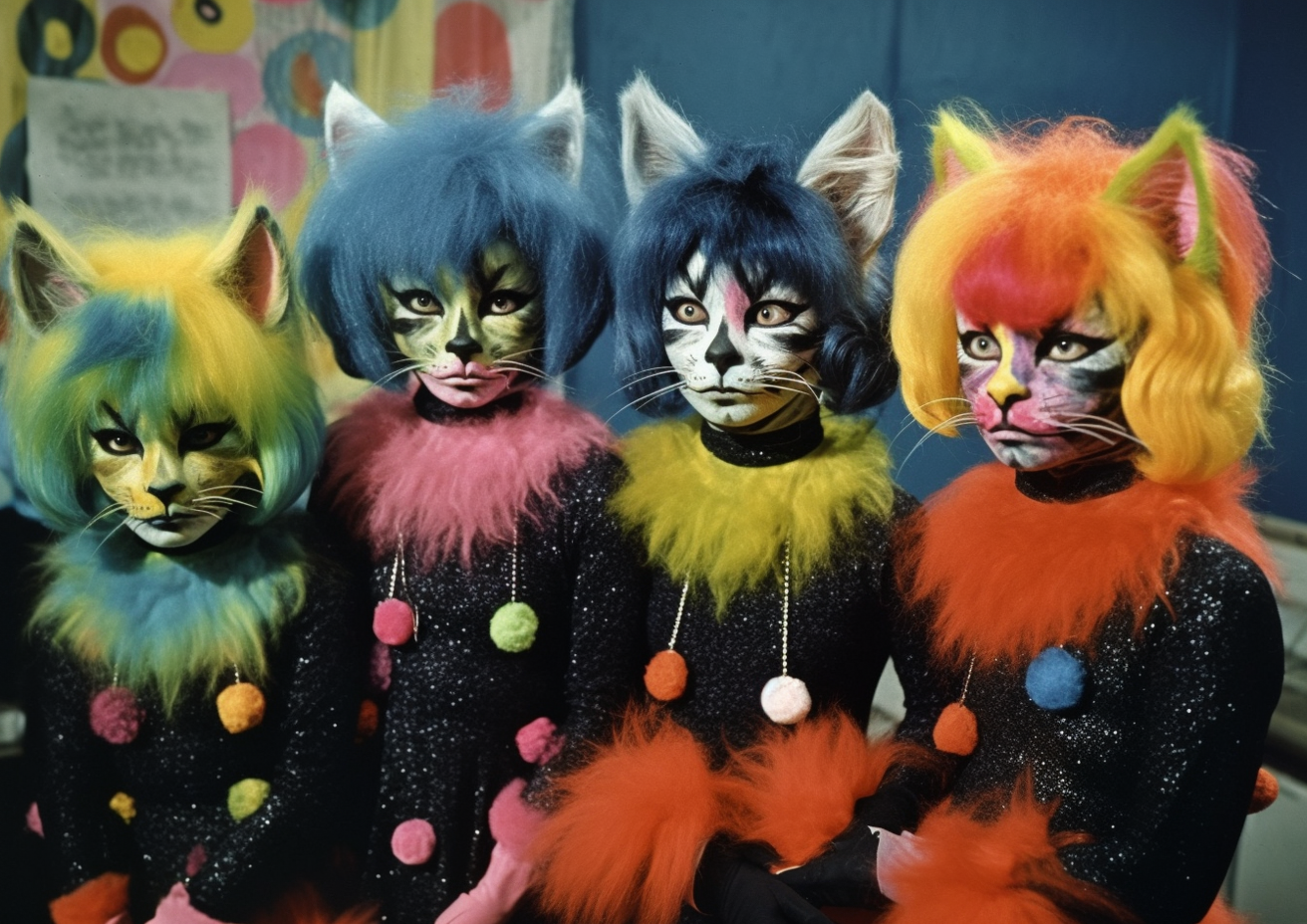 Cat troupe print