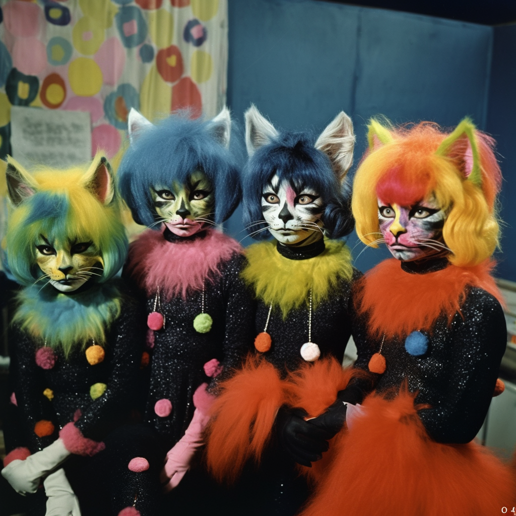 Cat troupe print