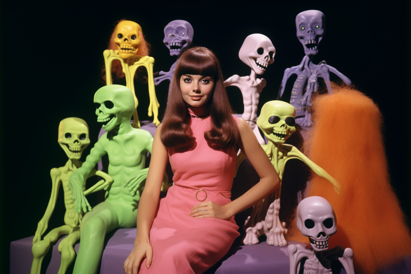 Colorful skeletons print