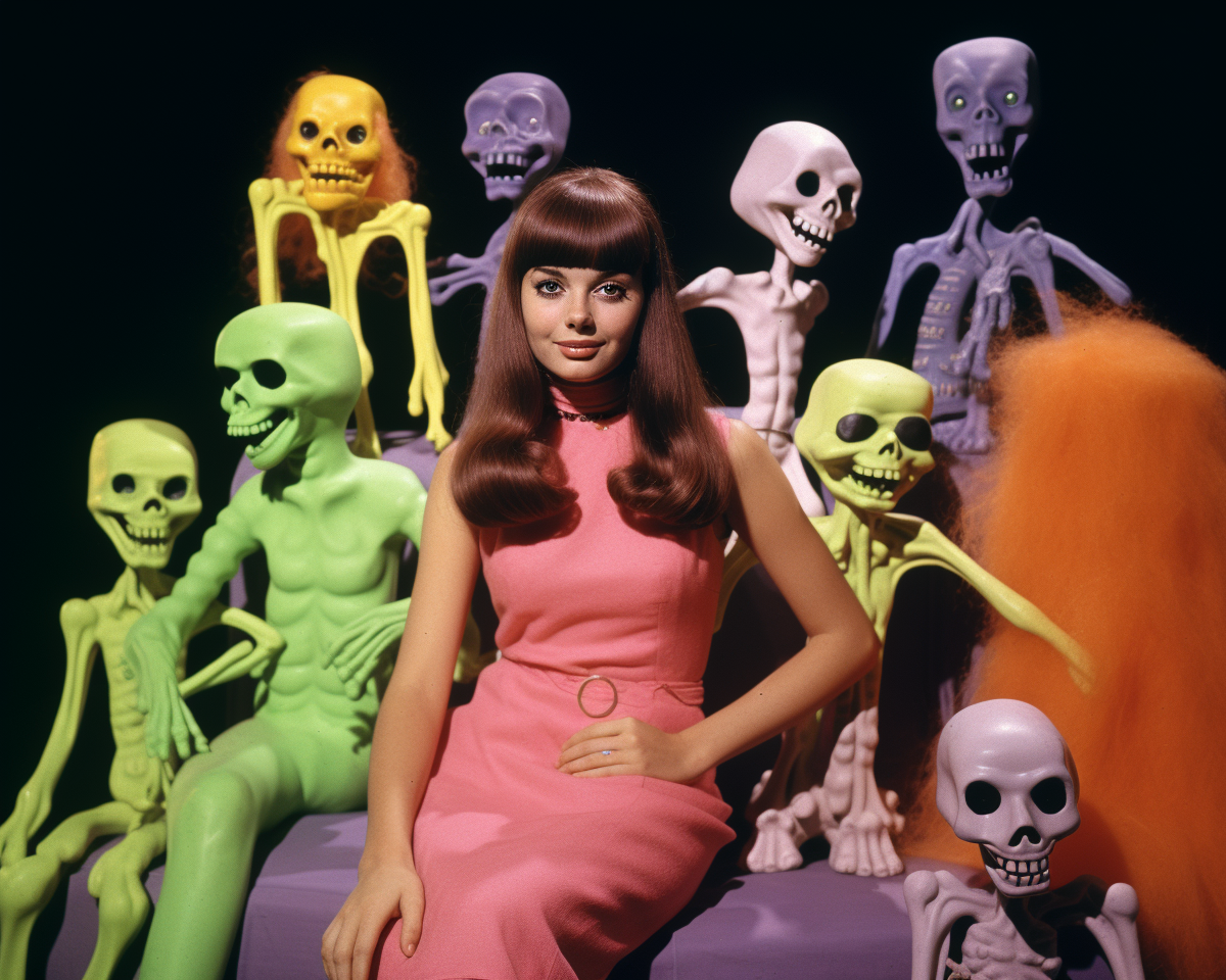 Colorful skeletons print