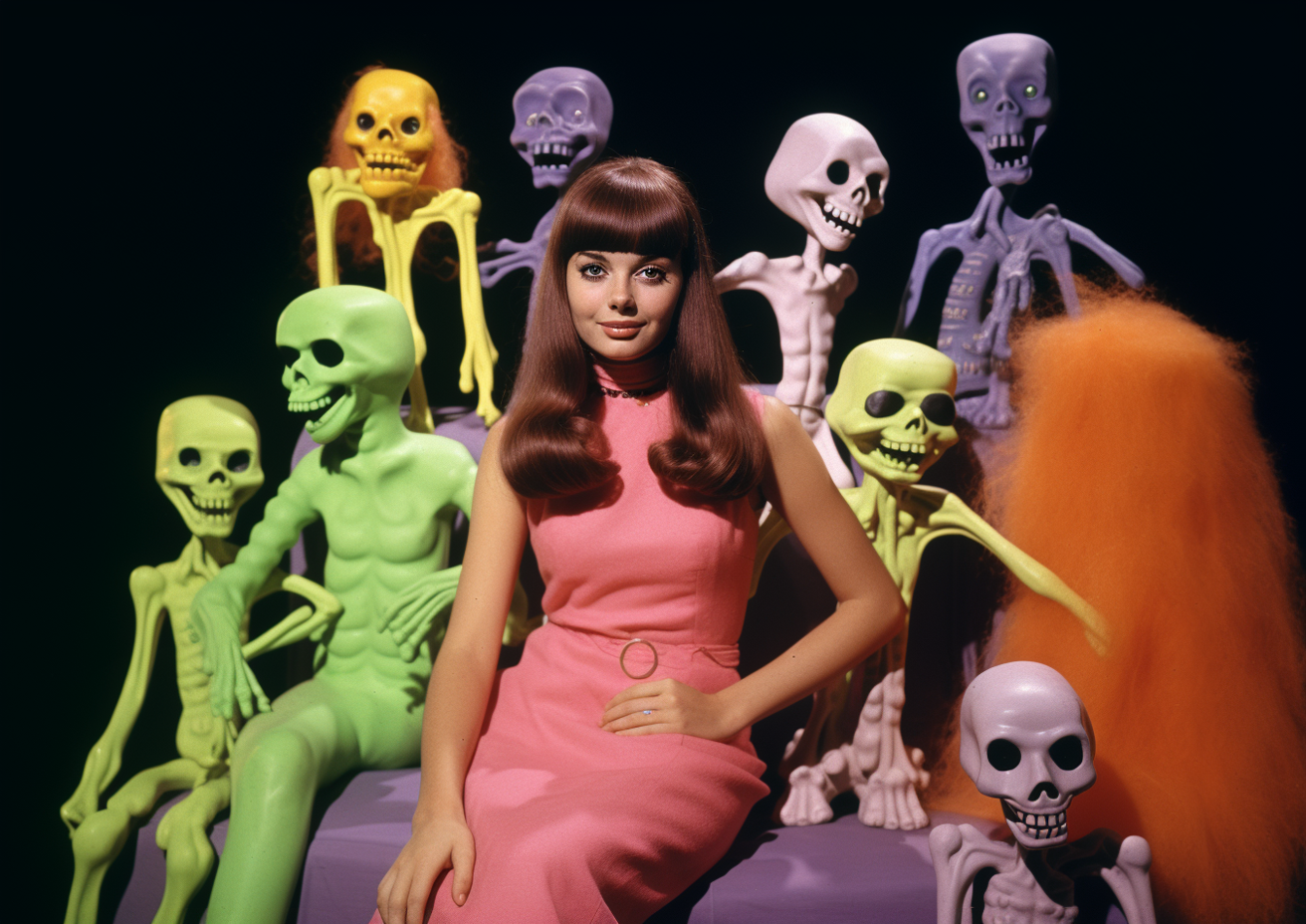 Colorful skeletons print