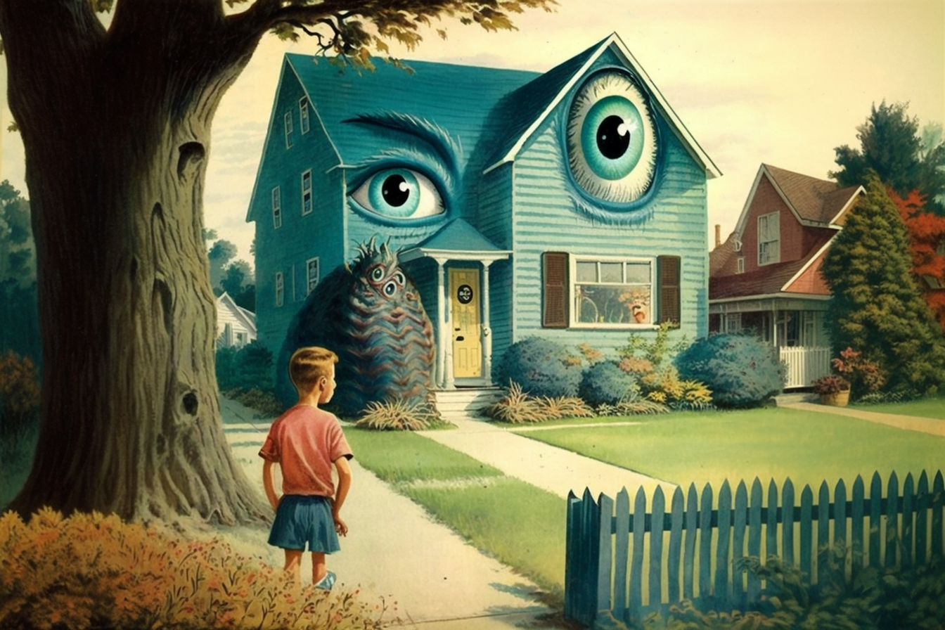 Eyeball house print