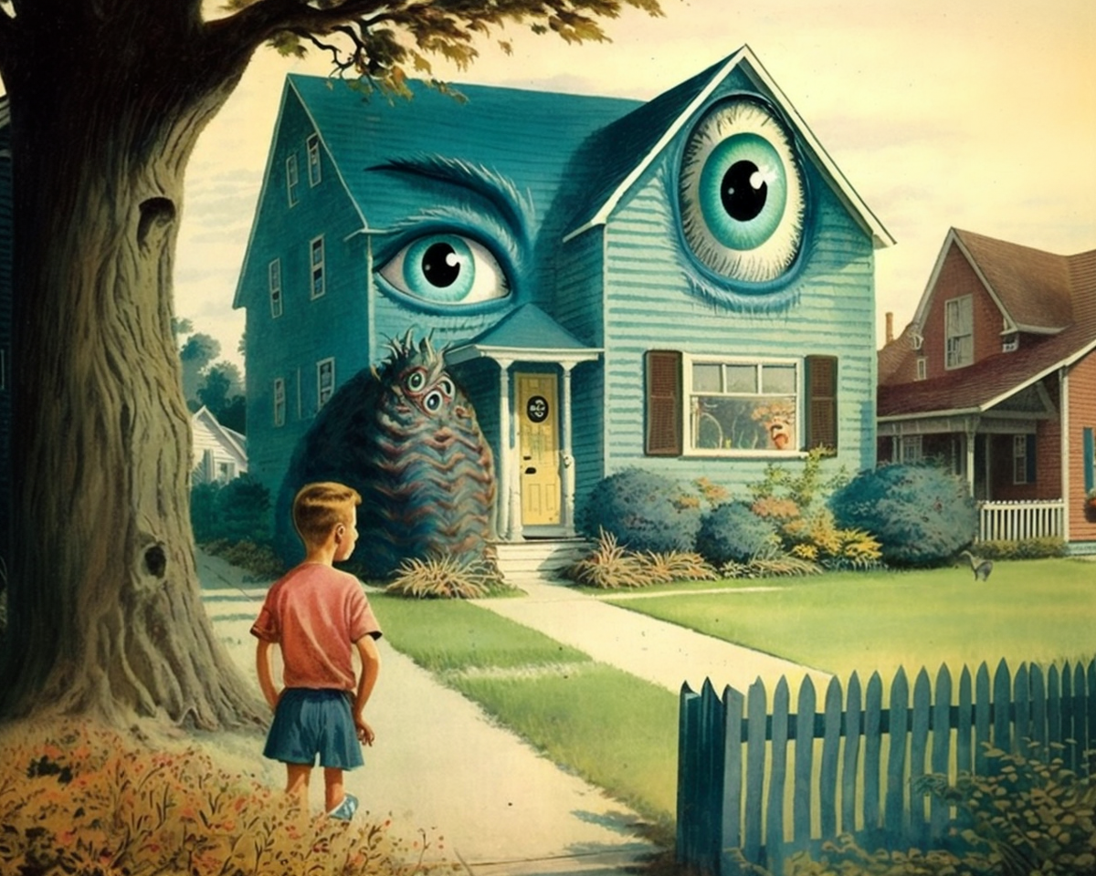 Eyeball house print