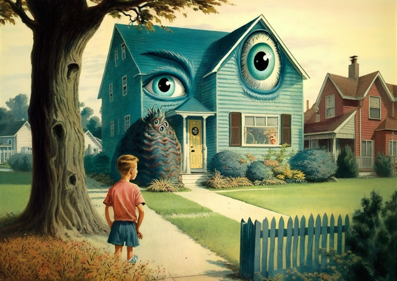 Eyeball house print