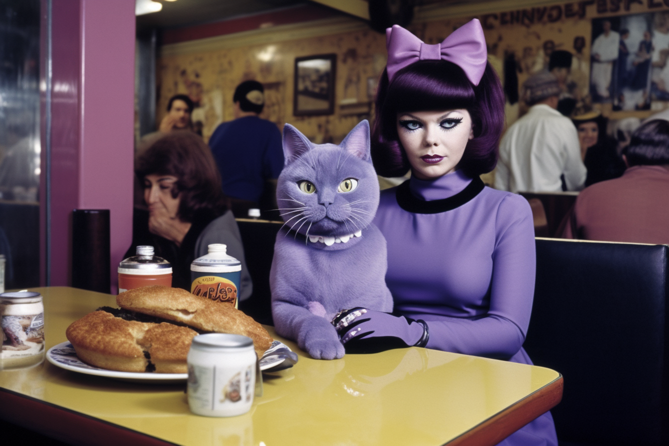 Purple cat print