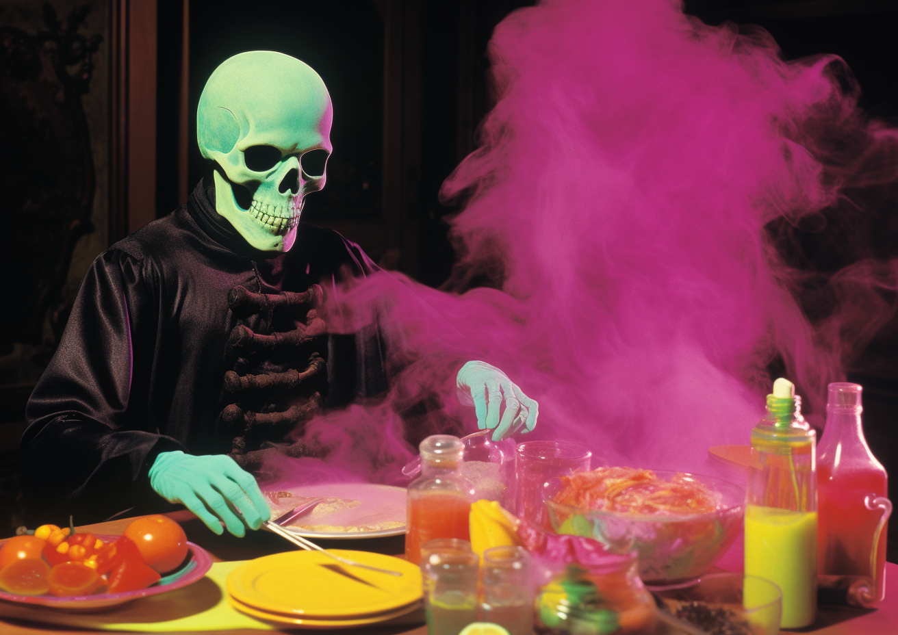 Skeleton dinner prep print