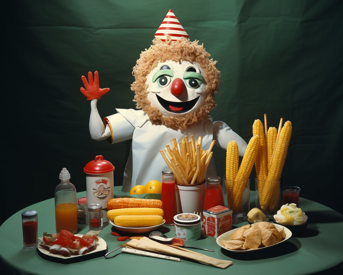 Corn mascot print