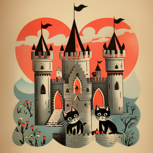 Cat castle print