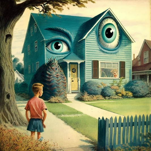 Eyeball house print