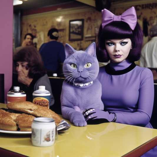Purple cat print