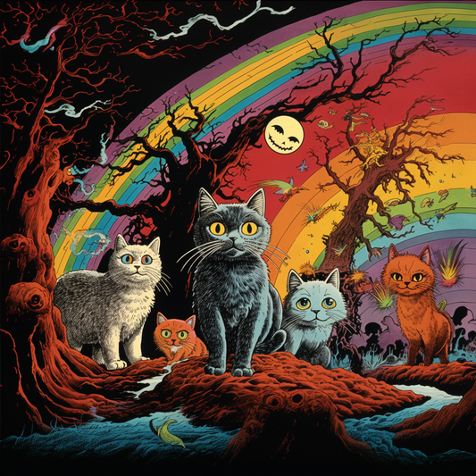 Cats night out print