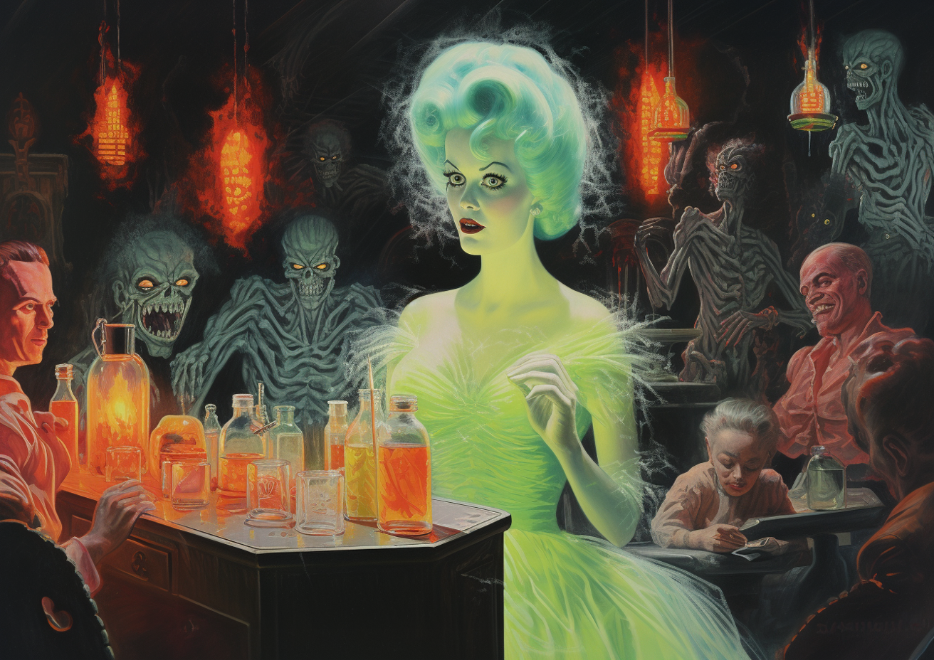 Spooky bar clientele print