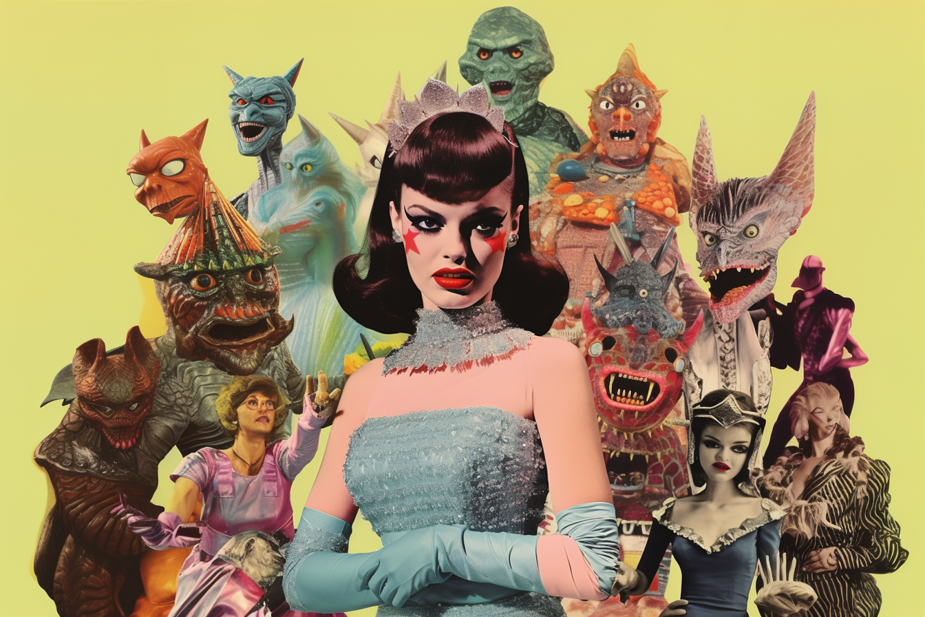 Monster collage print