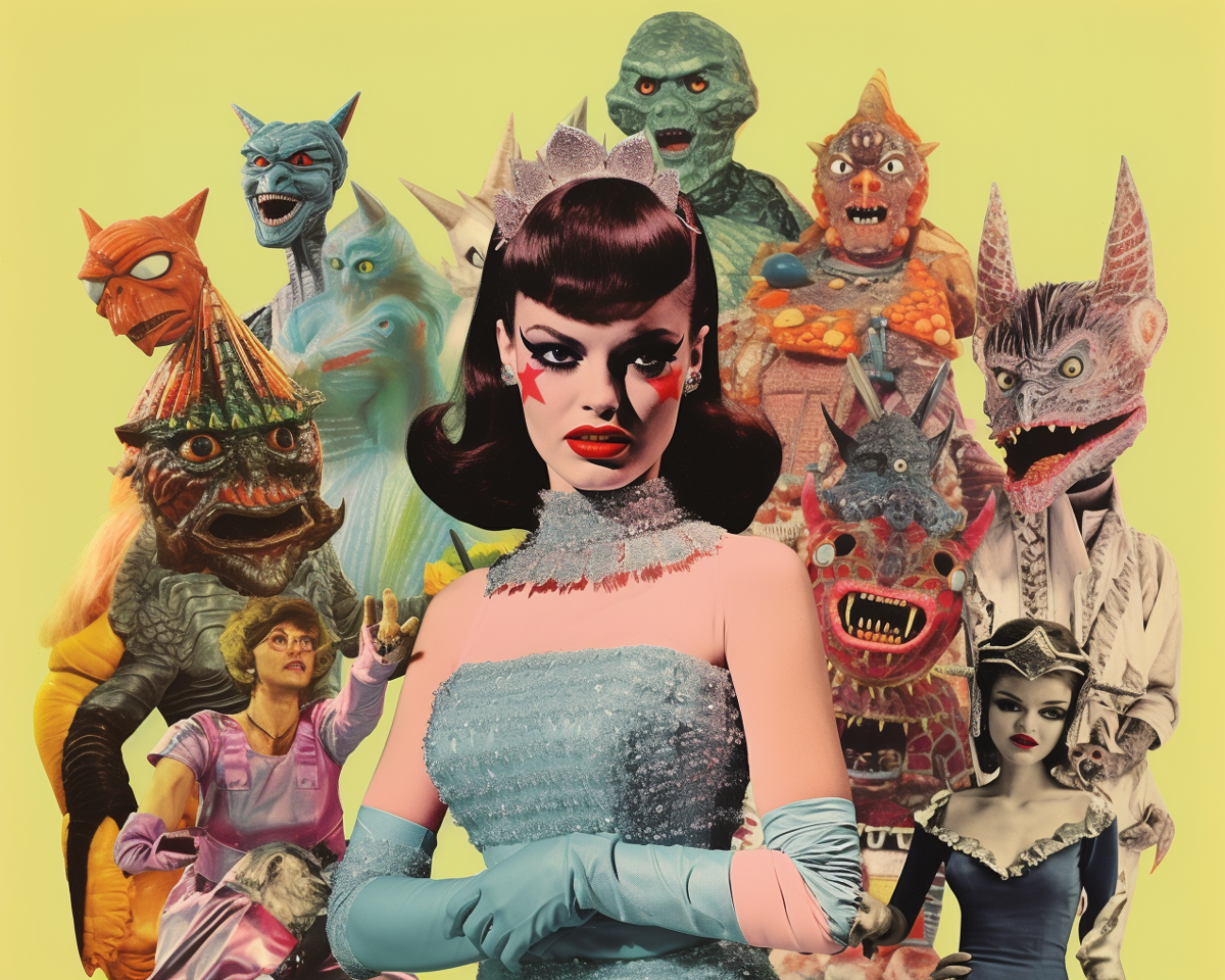 Monster collage print