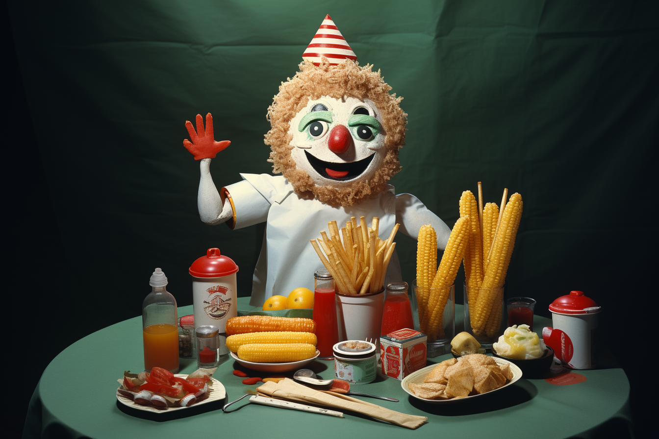 Corn mascot print