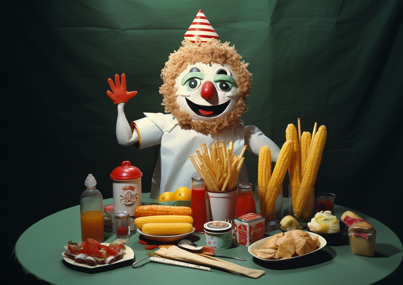 Corn mascot print